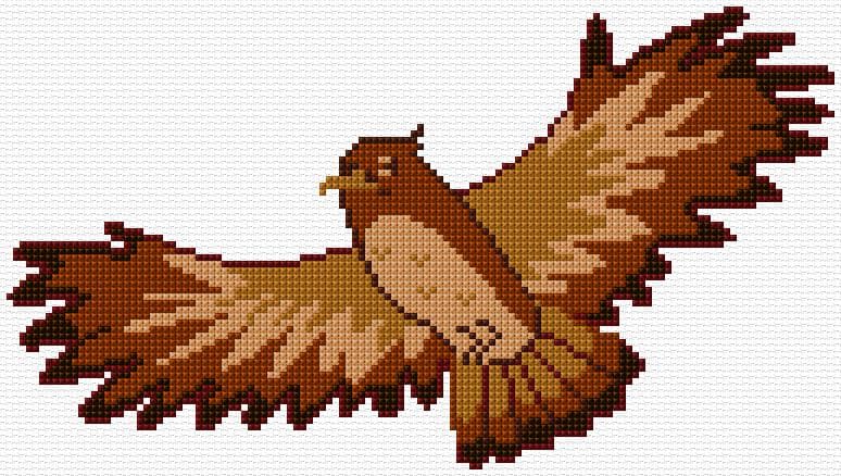 Hawk free cross-stitch pattern