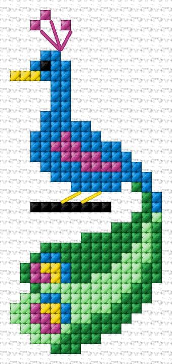 Peacock free cross-stitch pattern