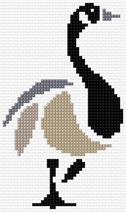 Goose free cross-stitch pattern