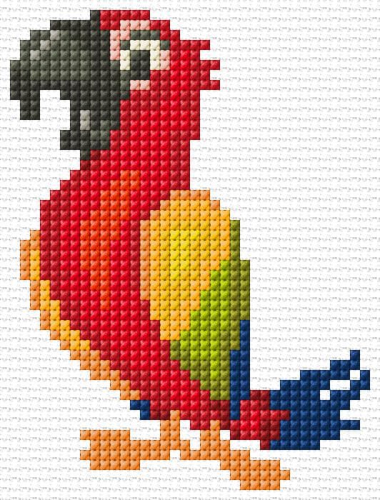 Parrot free cross-stitch pattern