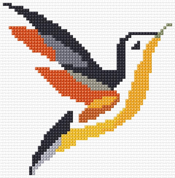 Bird free cross-stitch pattern