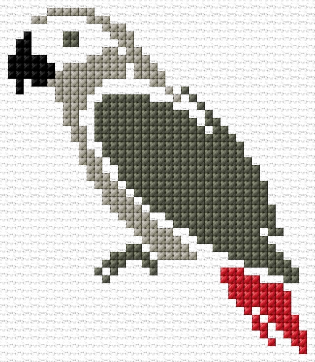 Parrot free cross-stitch pattern