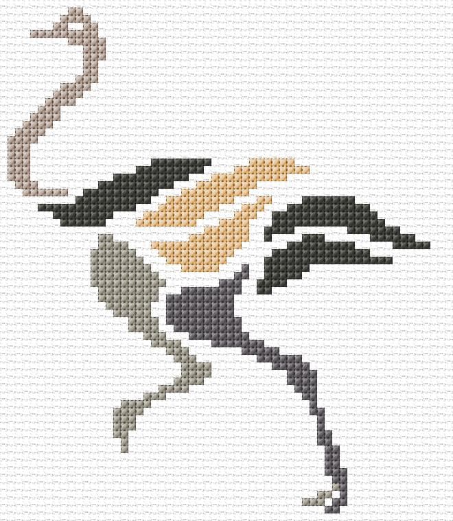 Ostrich free cross-stitch pattern