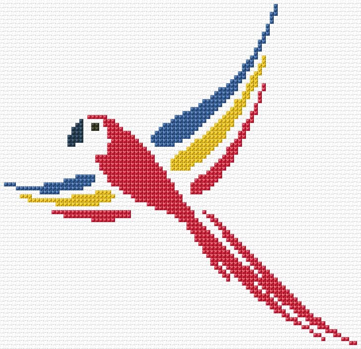 Parrot free cross-stitch pattern