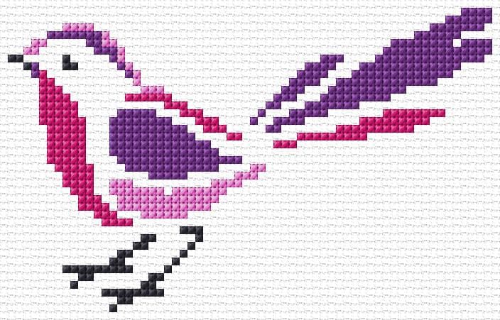 Bird free cross-stitch pattern