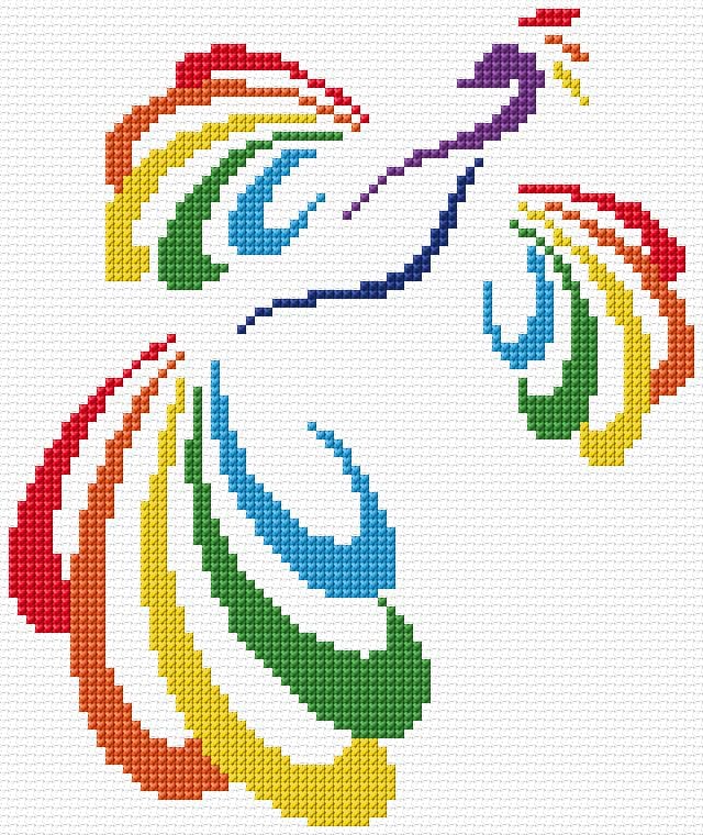 Peacock free cross-stitch pattern