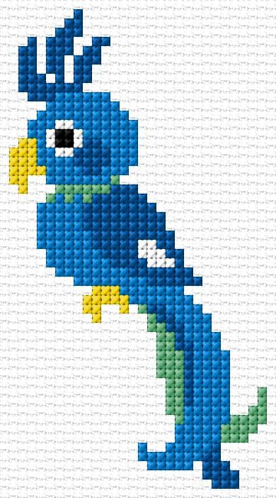 Parrot free cross-stitch pattern