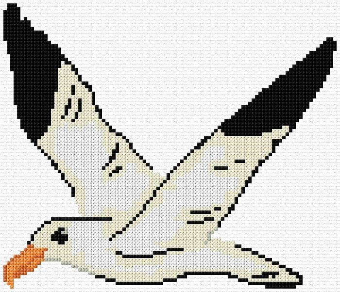 Gull free cross-stitch pattern