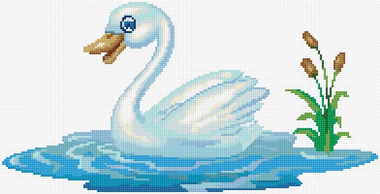 Swan free cross-stitch pattern