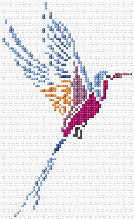 Bird free cross-stitch pattern