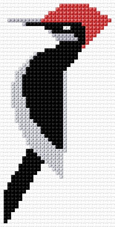 Woodpecker free cross-stitch pattern