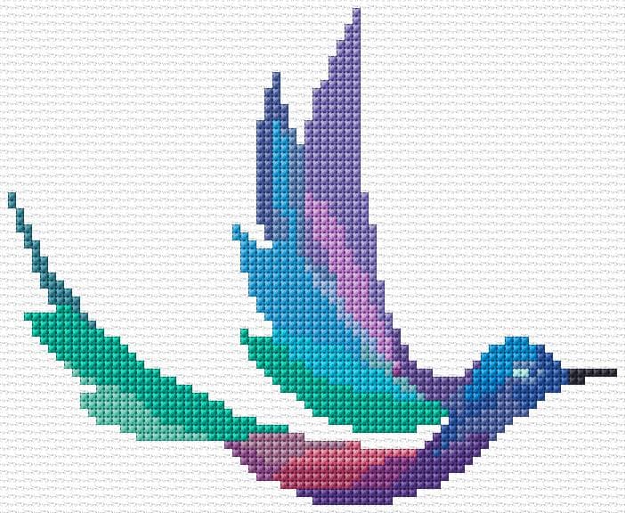 Bird free cross-stitch pattern