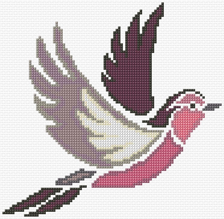 Bird free cross-stitch pattern