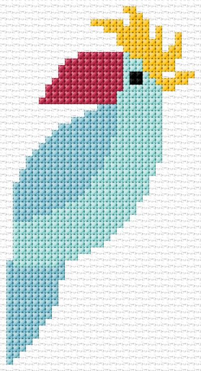 Parrot free cross-stitch pattern