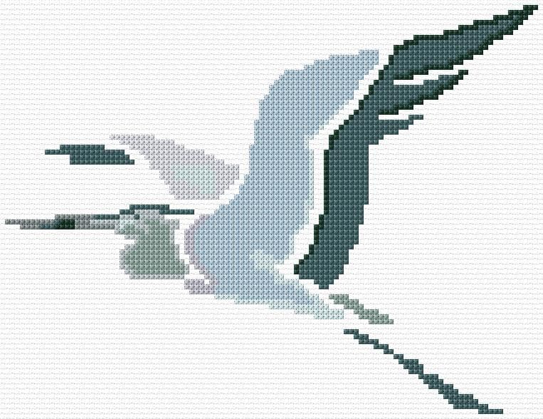 Heron free cross-stitch pattern