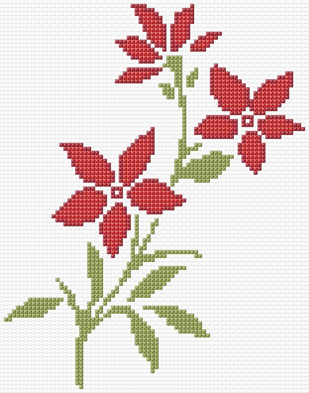 Flowers free cross-stitch pattern