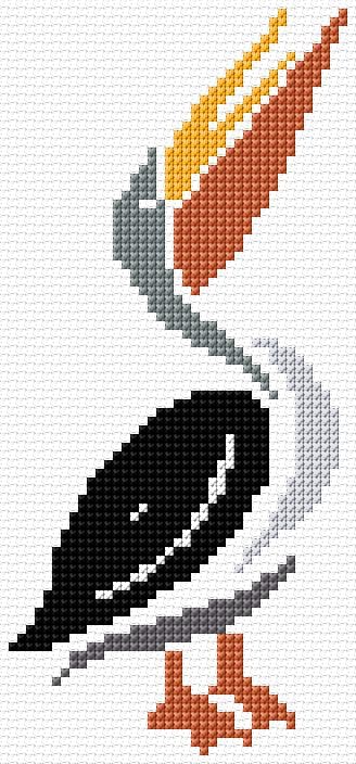 Pelican free cross-stitch pattern