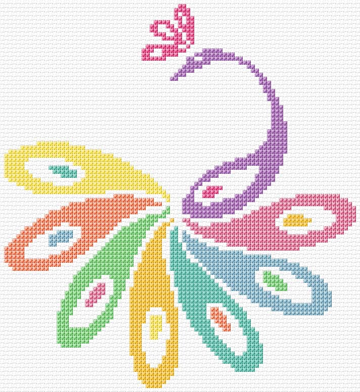Peacock free cross-stitch pattern