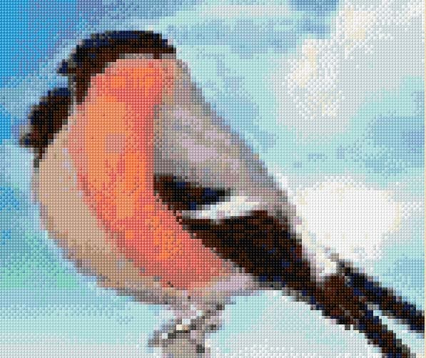 Bullfinches free cross-stitch pattern