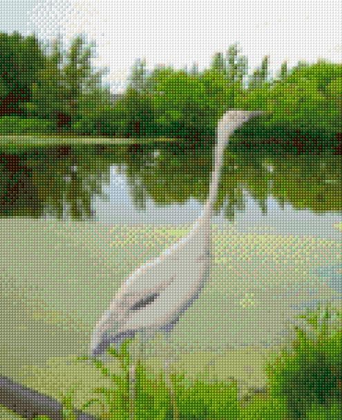 Heron free cross-stitch pattern