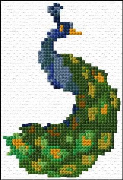 Peacock free cross-stitch pattern