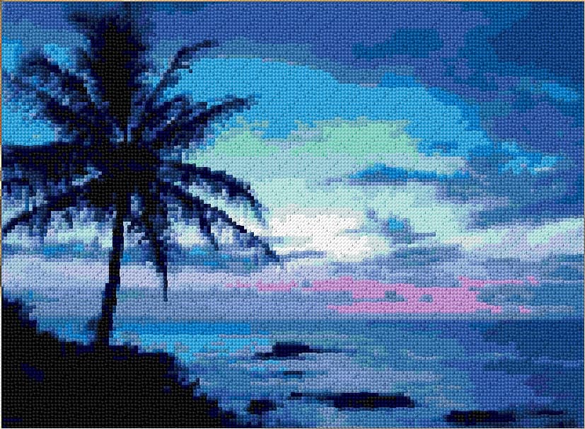 Hawaii Beach free cross-stitch pattern