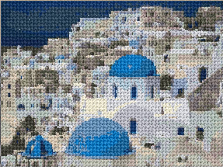 Santorini free cross-stitch pattern