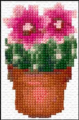 Blooming Cactus free cross-stitch pattern