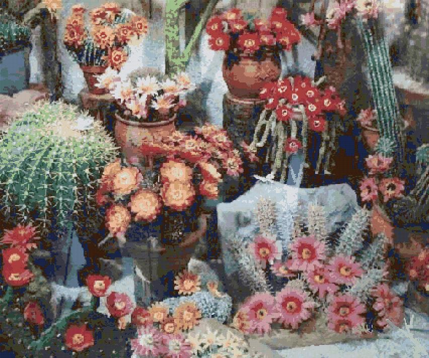 Cactus free cross-stitch pattern