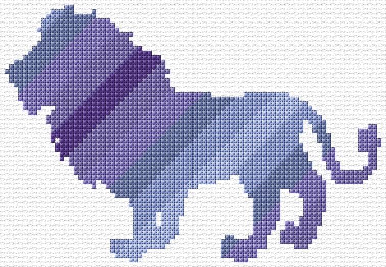 Lion free cross-stitch pattern