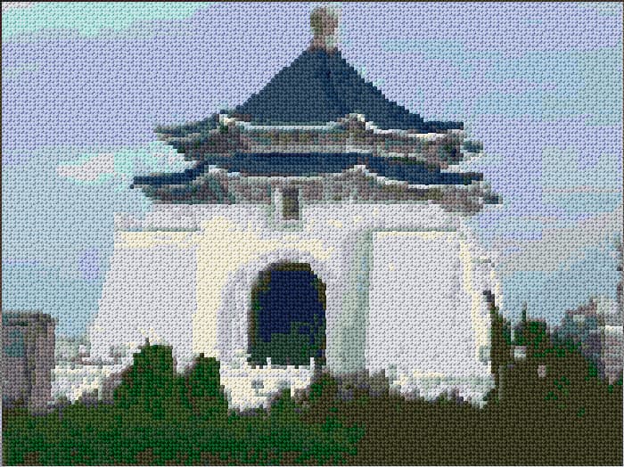 Chiang Kai-Shek Memorial Hall free cross-stitch pattern
